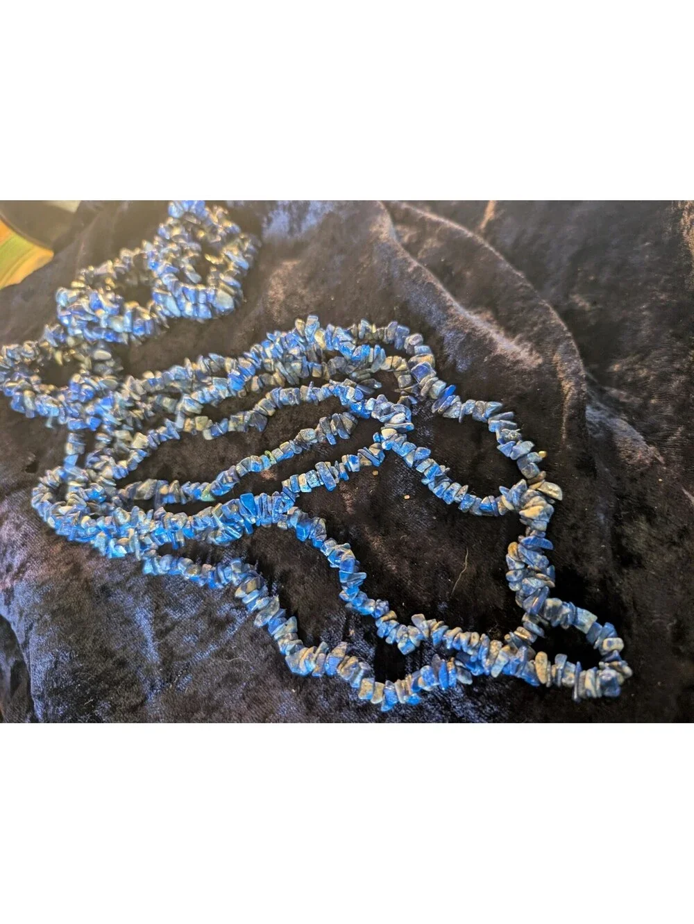 Blue Sodalite Chip Stone Necklace and Bracelet lott